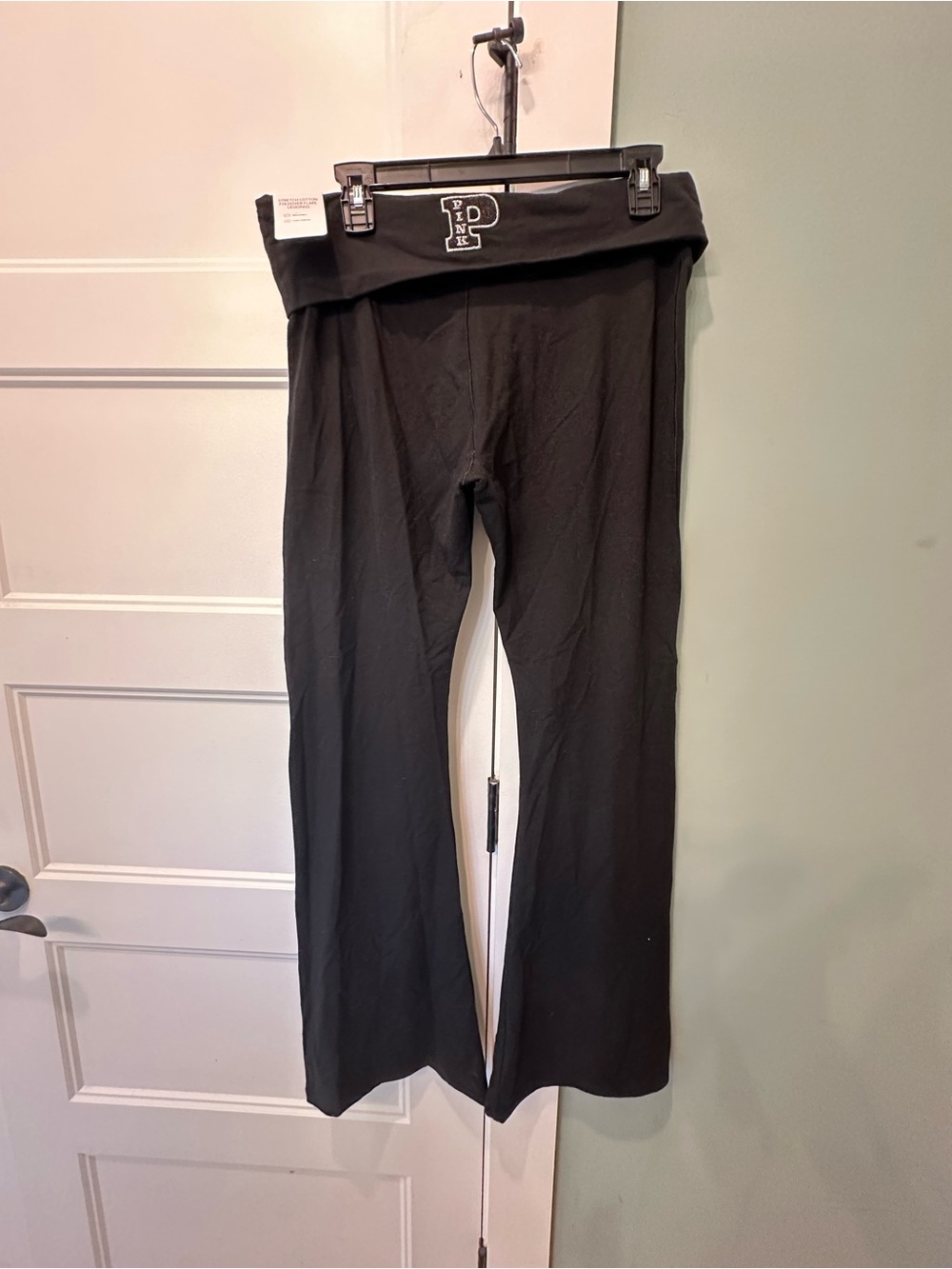 PINK Victoria's Secret Black Fold-Over Waist Kids Leggings